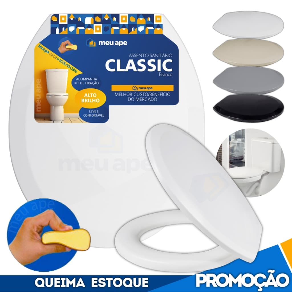 Assento Sanitário Tampa Vaso Almofadado Classic Oval Redondo Deca Celite Logasa Incepa