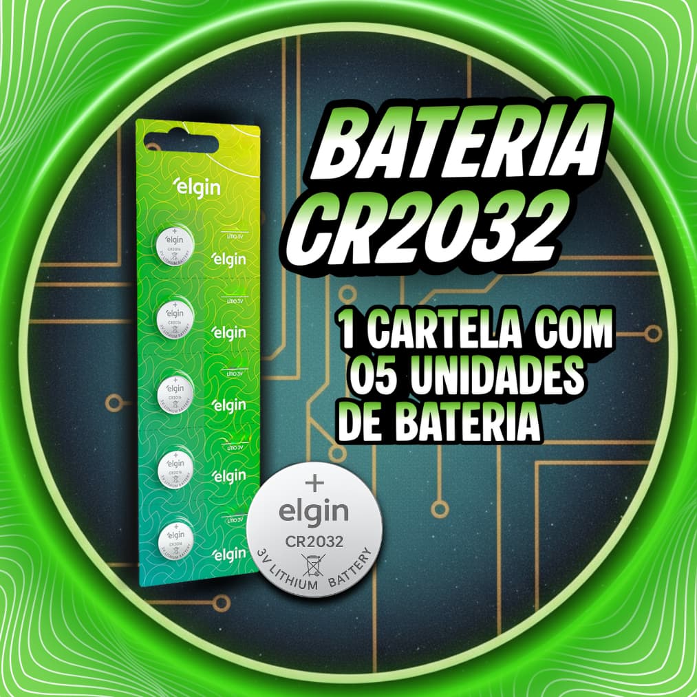 Elgin CR2032 3V 1 Cartela com 5 Unidades
