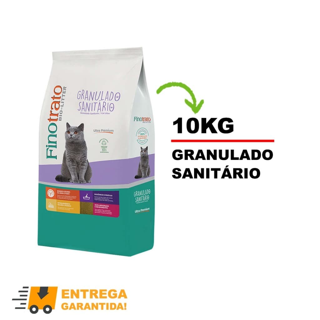 Areia Granulado Sanitário Finotrato Bio-Litter Ultra Premium para Gatos 10kg-Envio Imediato