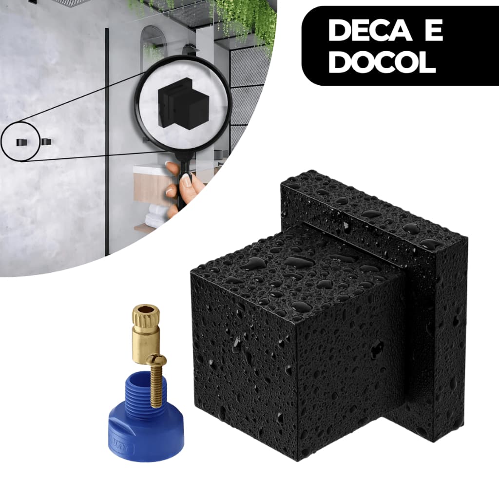 Kit Acabamento Para Registro Deca + Conversor de Registro Docol Para Deca - Preto/Fosco