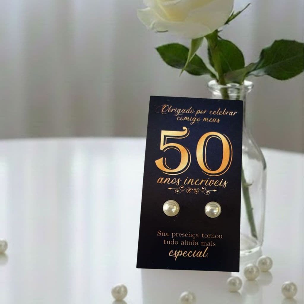 Kit Tags 9x5 + Brincos 6mm para Lembrancinhas de Aniversário Especial