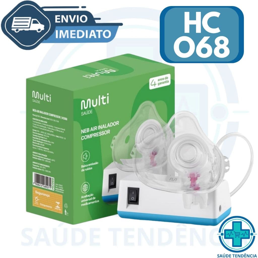 Inalador Nebulizador Multilaser Compressor Branco Hc223 HC068 HC025