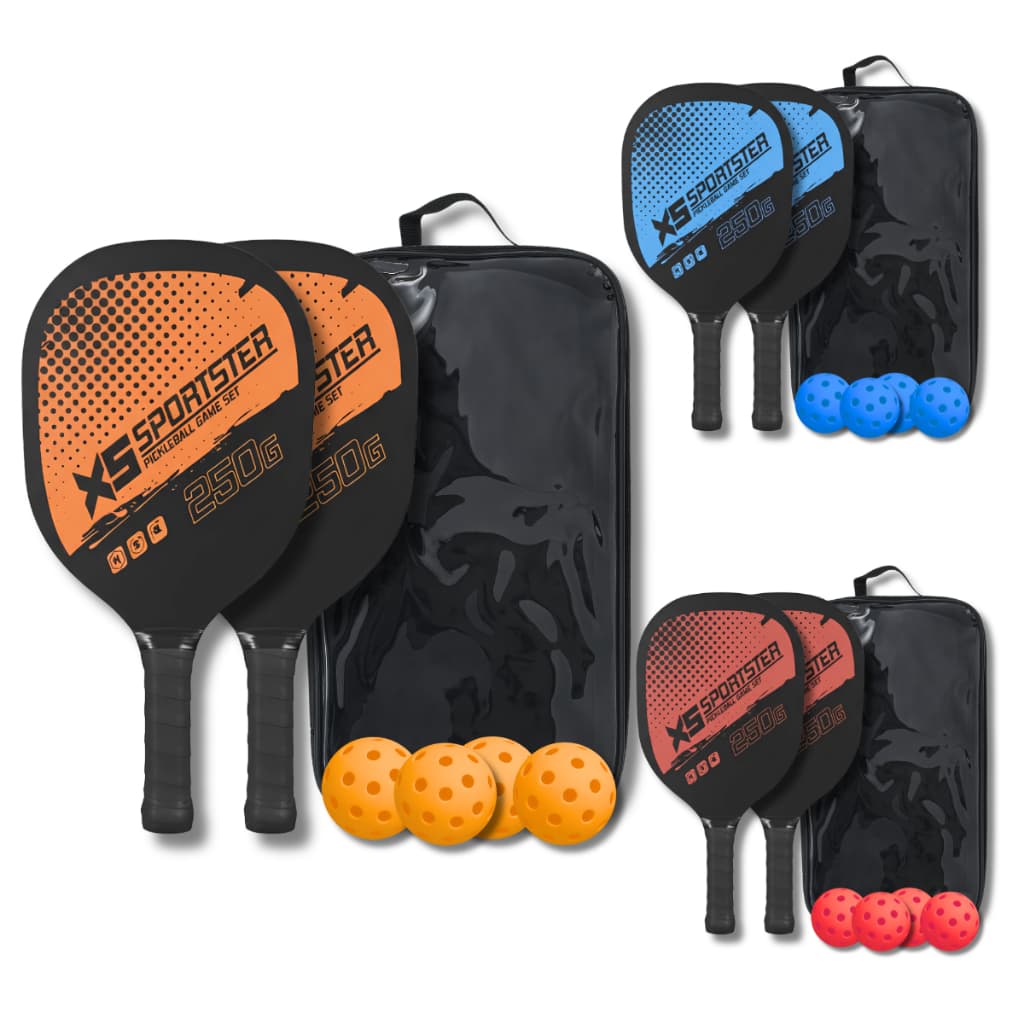 Kit Pickleball 2 Raquetes Madeira Com 4 Bolas + Bolsa