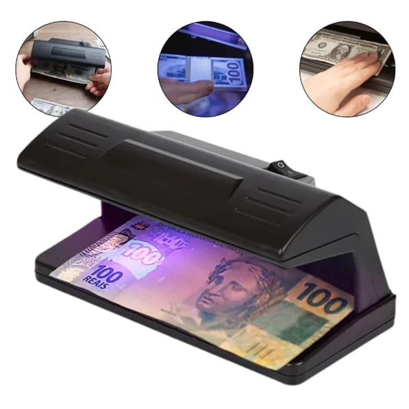 Detector de Notas Falsas Money Detector UV Identificador dCédulas Verificador Dinheiro Profissional