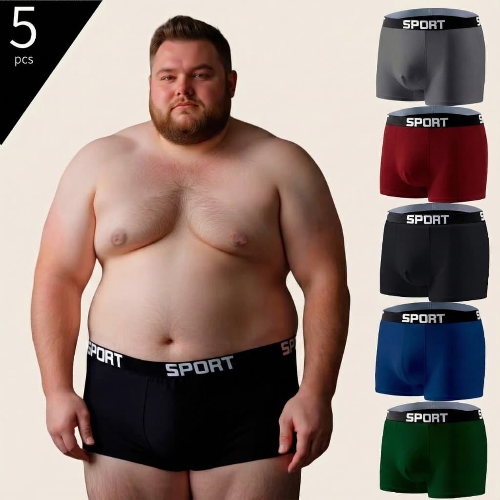 Kit 5 cuecas boxer box plus size GG1 GG2 GG3 GG4 GG5 GG6 GG7