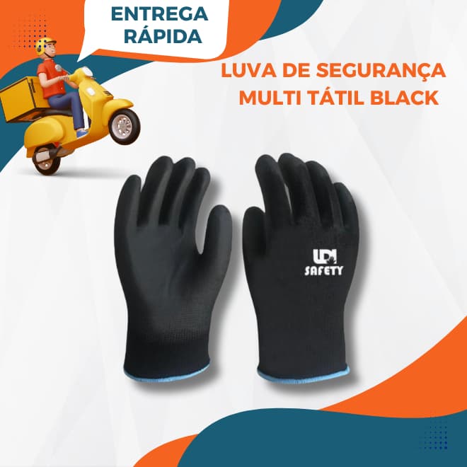 Kit 2 Prs Luva Multitato Tricotada C/ PU Montagem Mecanico