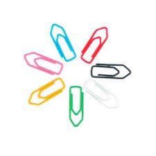 Kit 50 Clips Coloridos de Aço Para Papel n°2/0 Revestido Plástico  Prendedores Papel Grampo Clips