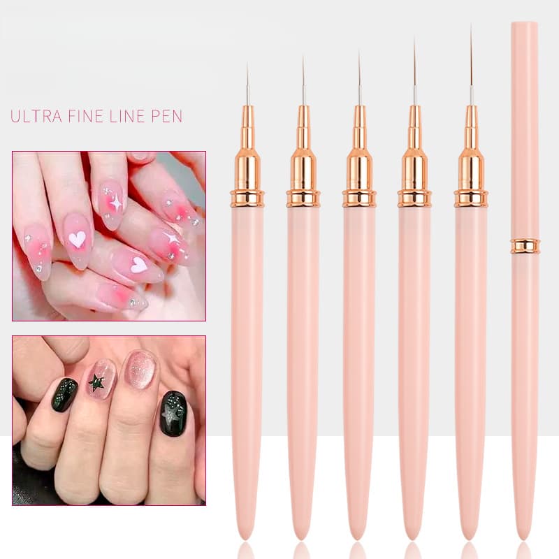 Kit 5 Pincéis 7/9/11/15/25mm De Arte De Unhas UV Para Pintura Em Gel Pincel Manicure