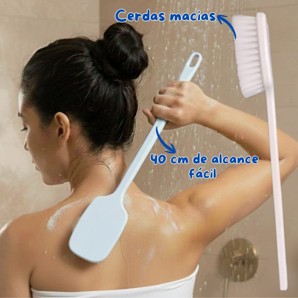 Escova de Banho para as Costas com Cabo Longo e Cerdas Bem Macias