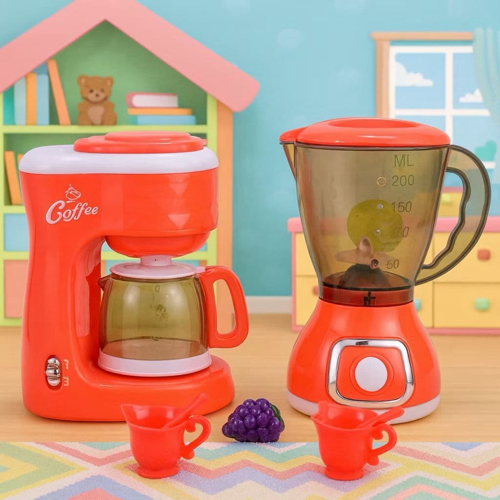 Kit De Cozinha Cafeteira E Liquidificador funcional Infantil Conjunto De Brinquedos  Eletrodomésticos, Completo