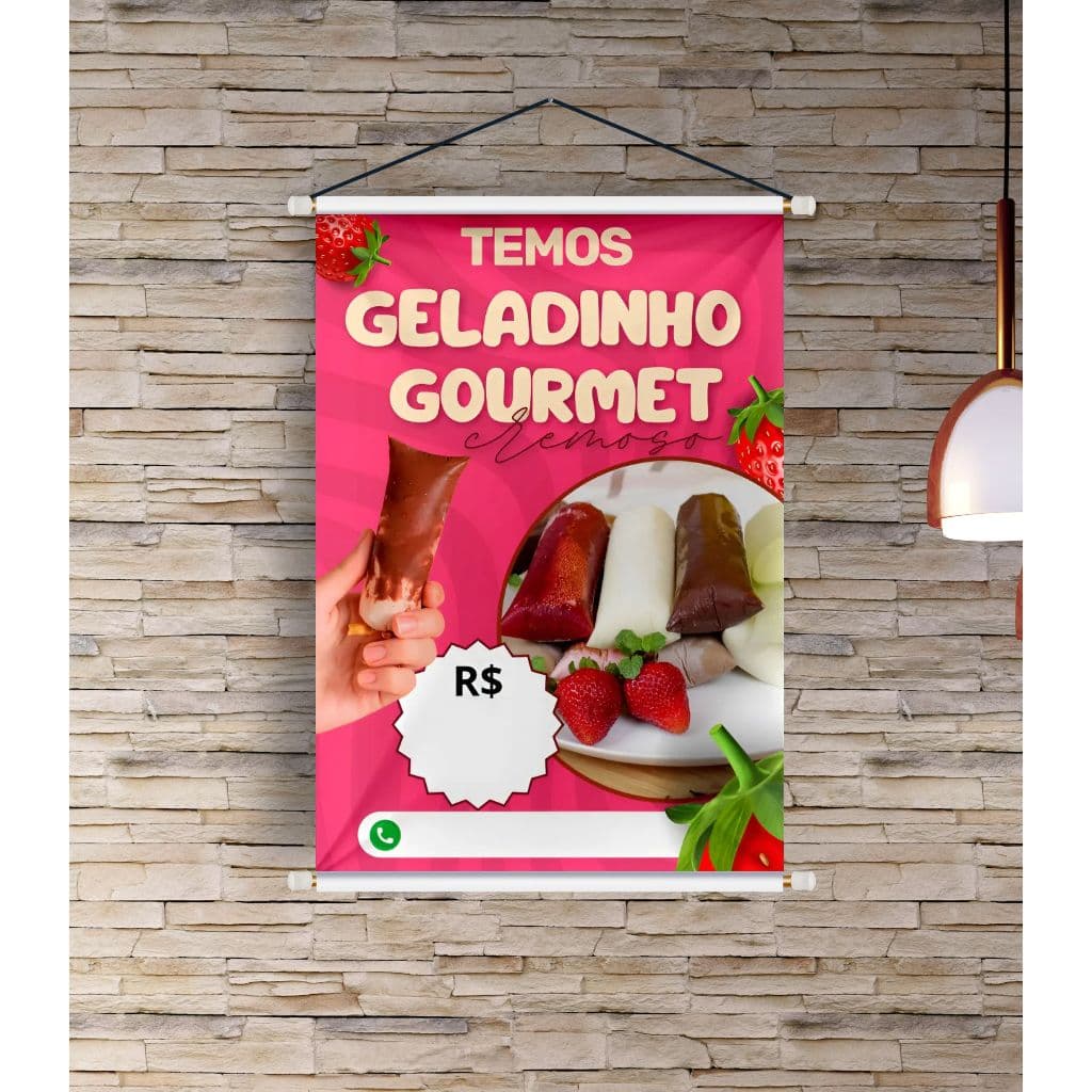 Banner Geladinho Gourmet Cremoso Arte Pronta
