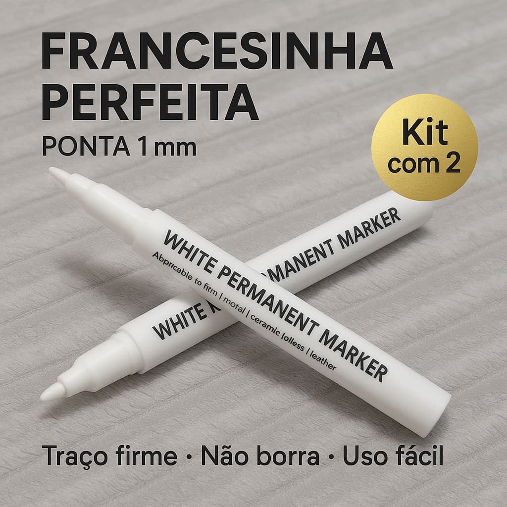 KIT Caneta Francesinha Profissional 1mm – Unhas Perfeitas em Segundos (Kit 2)
