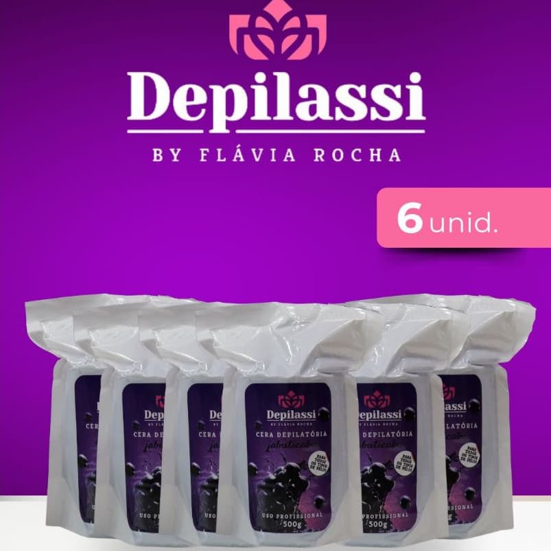 Cera de Jabuticaba 500g Depilassi 6 unidades