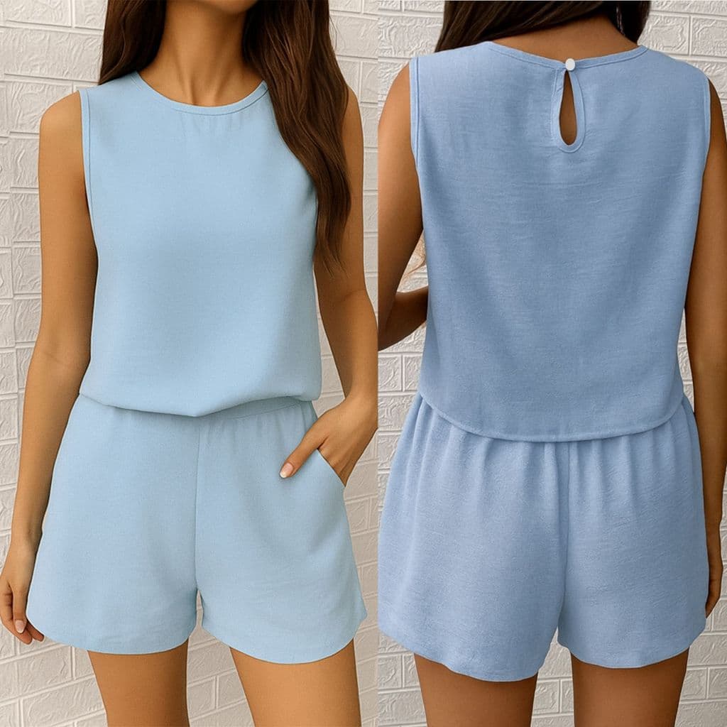 Conjunto Feminino de Verão Praia Soltinho Cores da Estação Confortável Elegante Conjuntinho