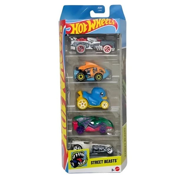 Hot Wheels Pack com 05 Carrinhos: STREET BEASTS JBJ90