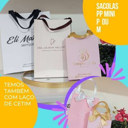 Sacolas Personalizadas PP Kit com 10-15 ou 20  (Mini), P ou M