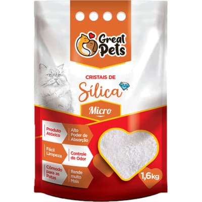 Areia Higiênica Silica Micro Fina Greats Pet 1,6 kg