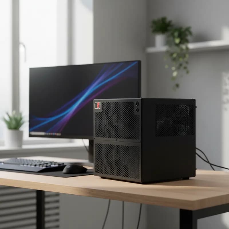 Gabinete NAS N8i - Mini-itx, 2 SSD, 8 HDD, FONTE SFX (PRETO)