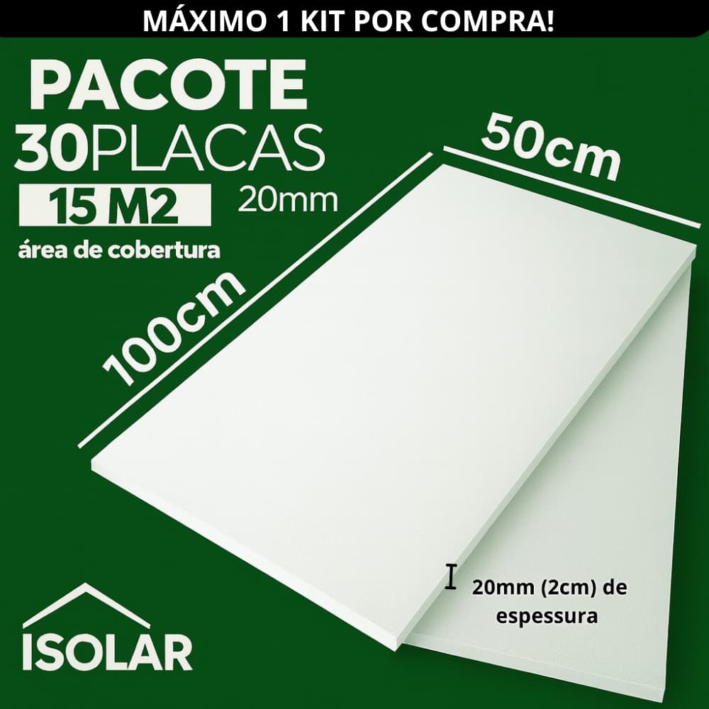 Kit Placas de Isopor EPS Antichamas com 20mm 2 cm de espessura 100x50 isolamento térmico e acústico