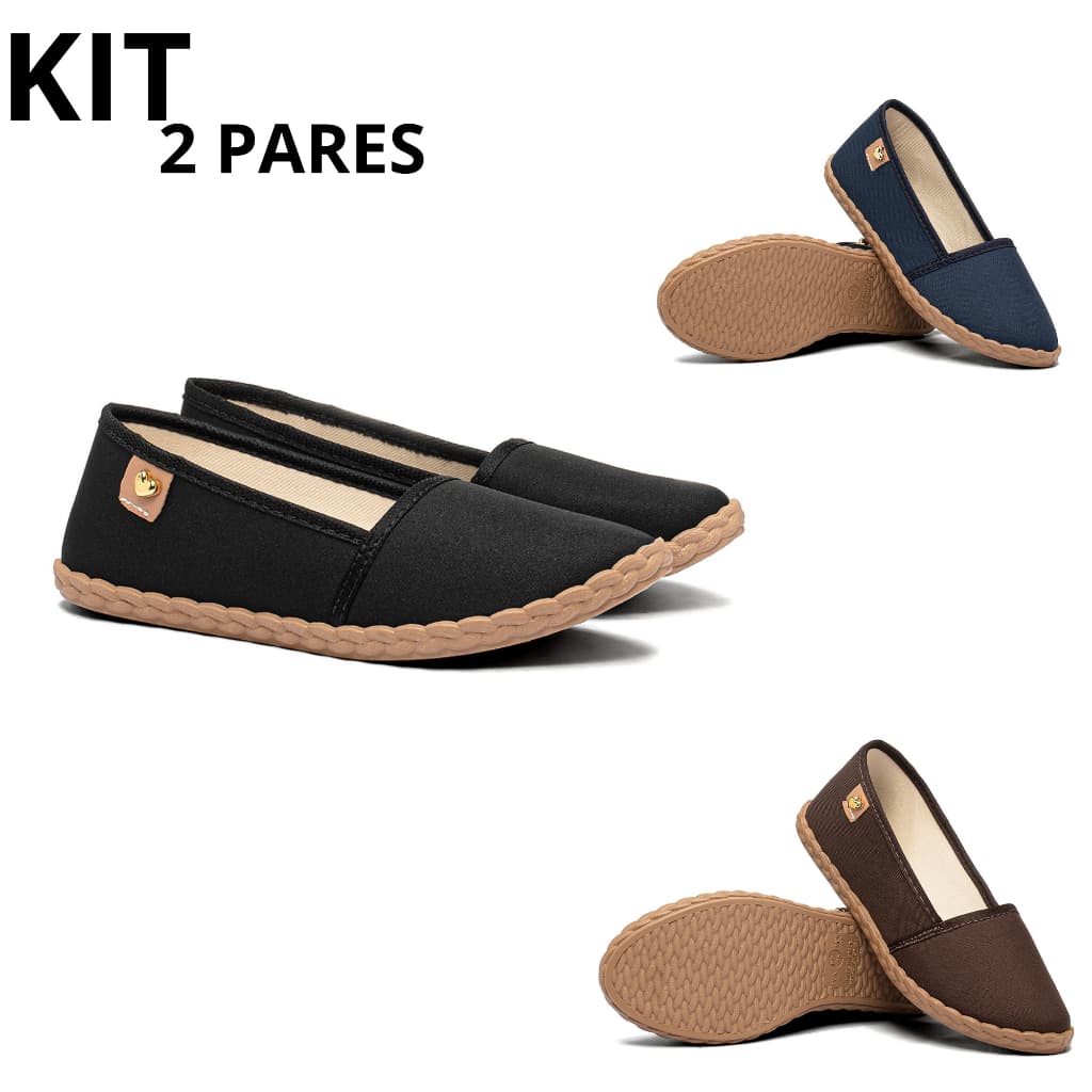 Kit Sapatilha Feminina Respirável Macia Leve