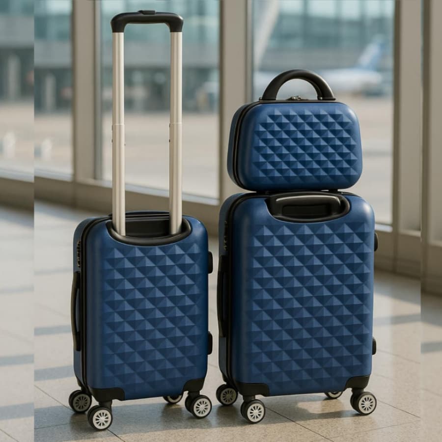 Kit Mala Viagem ANAC ABS Rígido Avião  Malas com Rodinhas e Antifurto