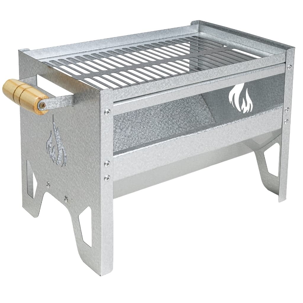 Churrasqueira Aço Galvanizado Portátil Carvão Grelha Pesca Camping Praia Apartamento