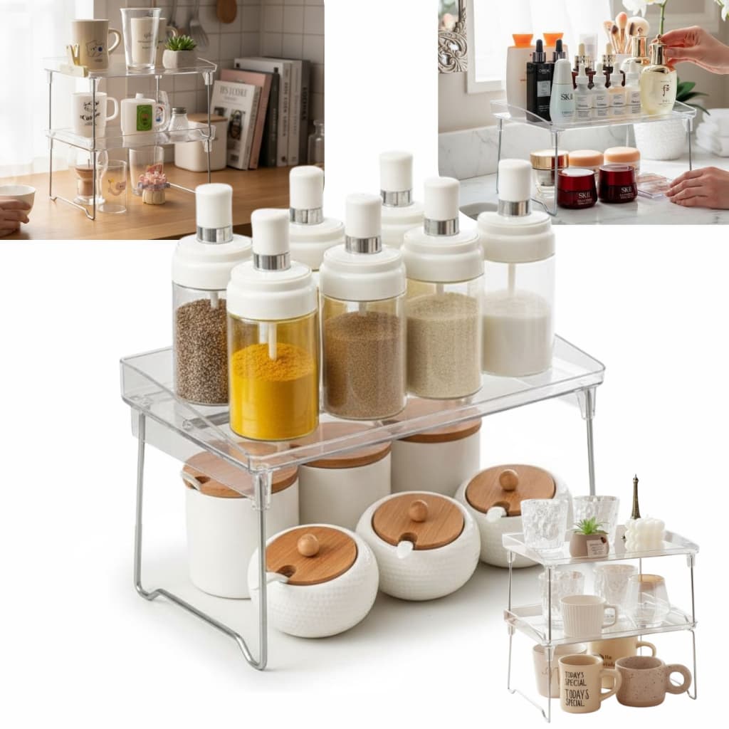 Prateleira Empilhavel Organizadora De Acrílico Multiuso Armário Banheiro