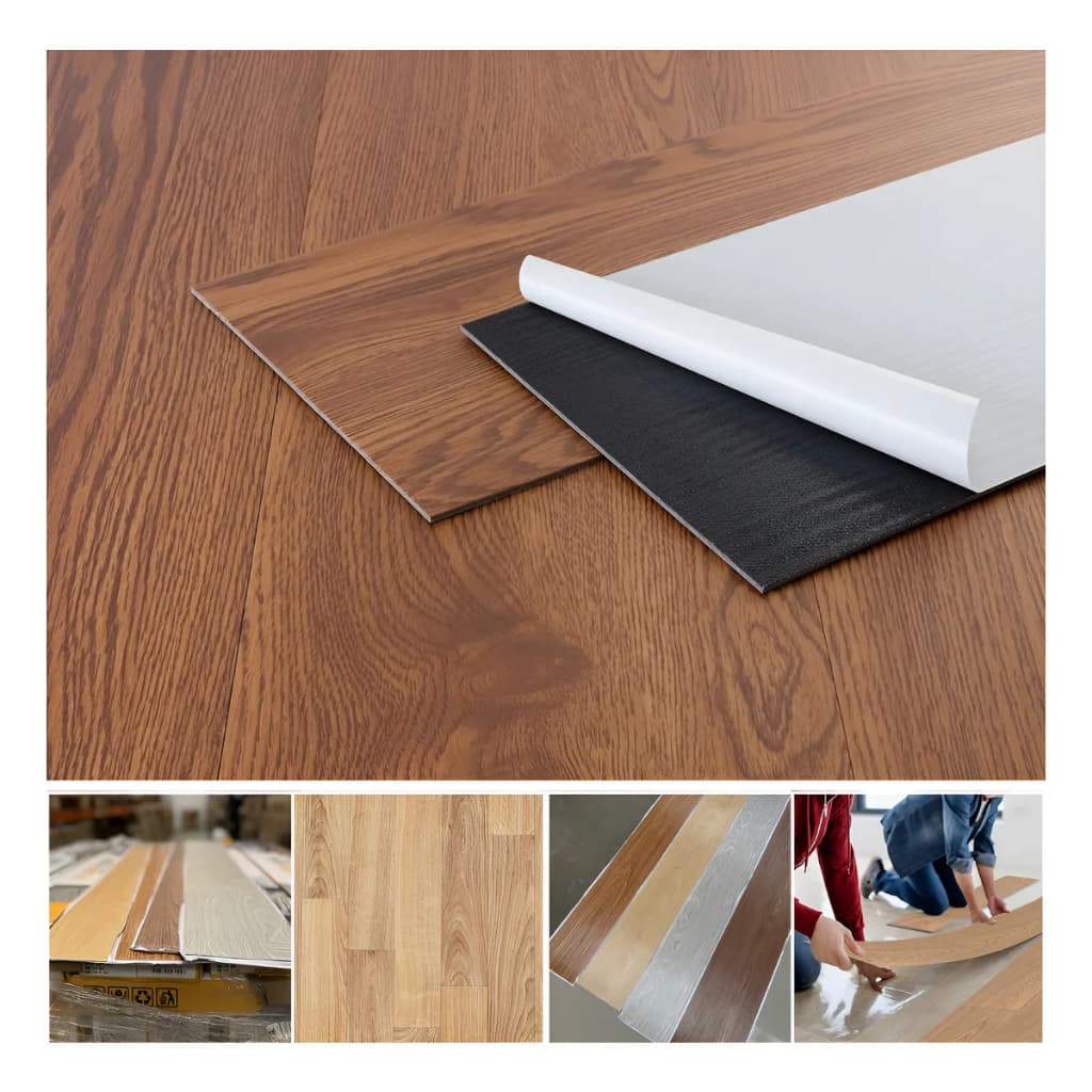 36 pc Piso Painel Revestimento Vinílico Adesivo Lavável Madeira  91,4x15,2cm