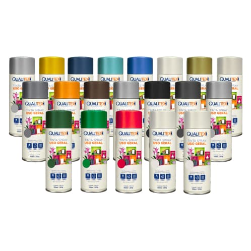 Tinta Spray Qualitex Supercolor uso geral 350ml todas as Cores