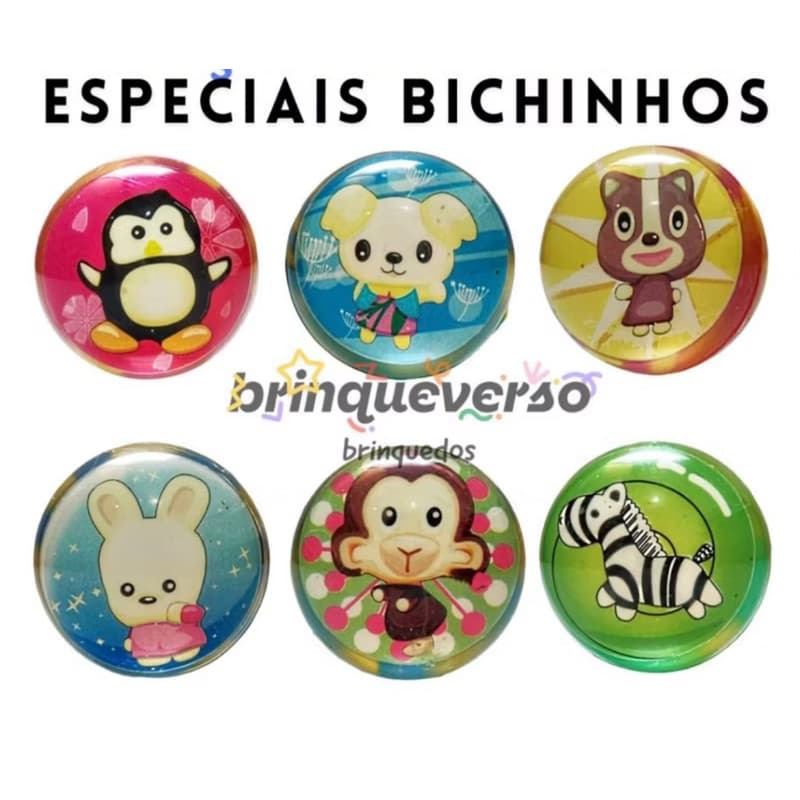 Bolinha Pula Pula 27mm Bichinhos. Bolinhas Especiais Premium. Lembrancinhas. Festa. Kit