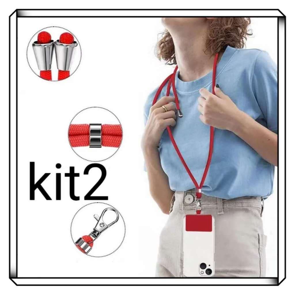 Kit 2 Cordão Para Celular Universal Alça De Pescoço E Pulso