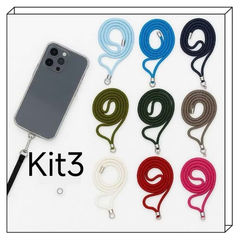 Kit 3 Cordão Para Celular Universal Alça De Pescoço E Pulso