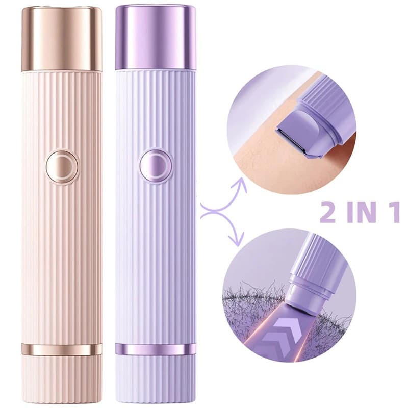 Depilador Elétrico Feminino Recarregável, Navalha Dupla - Removedor de Pelos