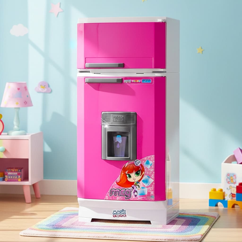 Geladeira Duplex De Brinquedo Magic Super Lilás Sai Água De Verdade Com Sons E Luzes - Magic Toys