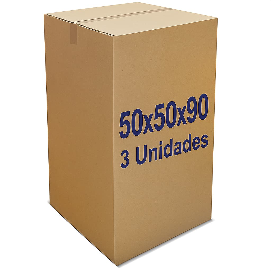 Kit 3 Caixas de Papelão Grande Mudança 50x50x90cm Campanha do Agasalho
