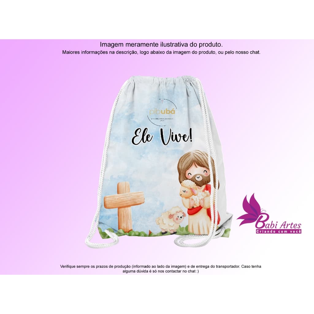 Mochilinha Saco Personalizada Páscoa  Festa Aniversário Lembrancinha Saquinho Infantil