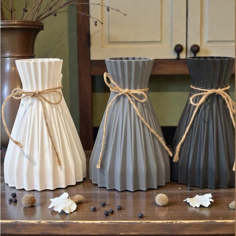 Vaso solitário de Plástico 18cm  Altura x 7cm Boca Vaso De Plástico 3D usado na Decoração Casa