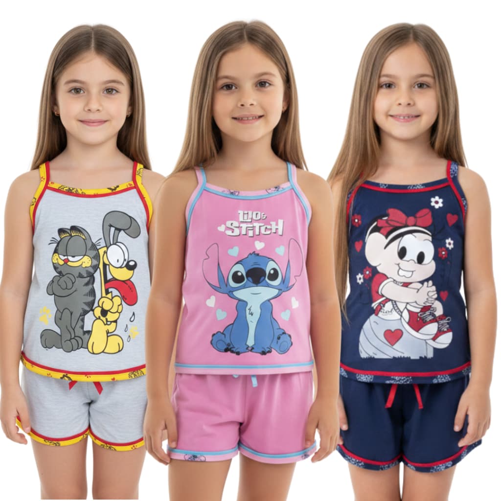 Baby Doll Infantil Alça / Short Doll de Menina