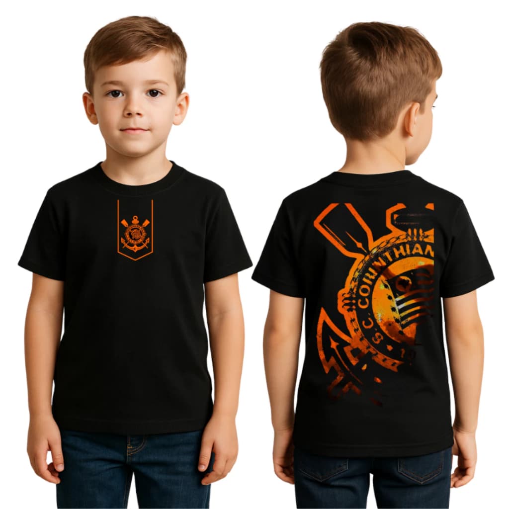 Camiseta Infantil Corinthians Lançamento Estampa Futebol 100% Algodão, camisa Corinthians ADULTO