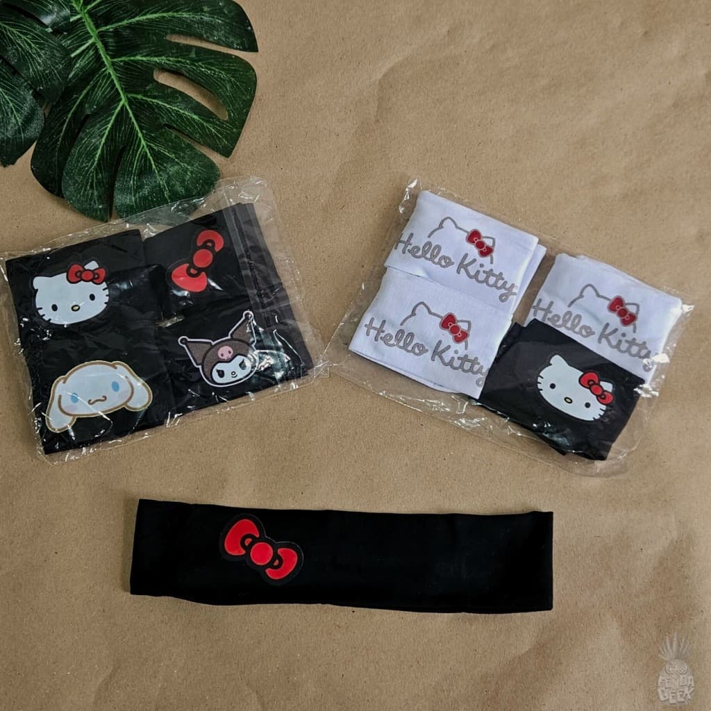 FAIXA de CABELO de malha com elástico HELLO KITTY - KUROMI  - MY MELODY  - CINNAMOROLL