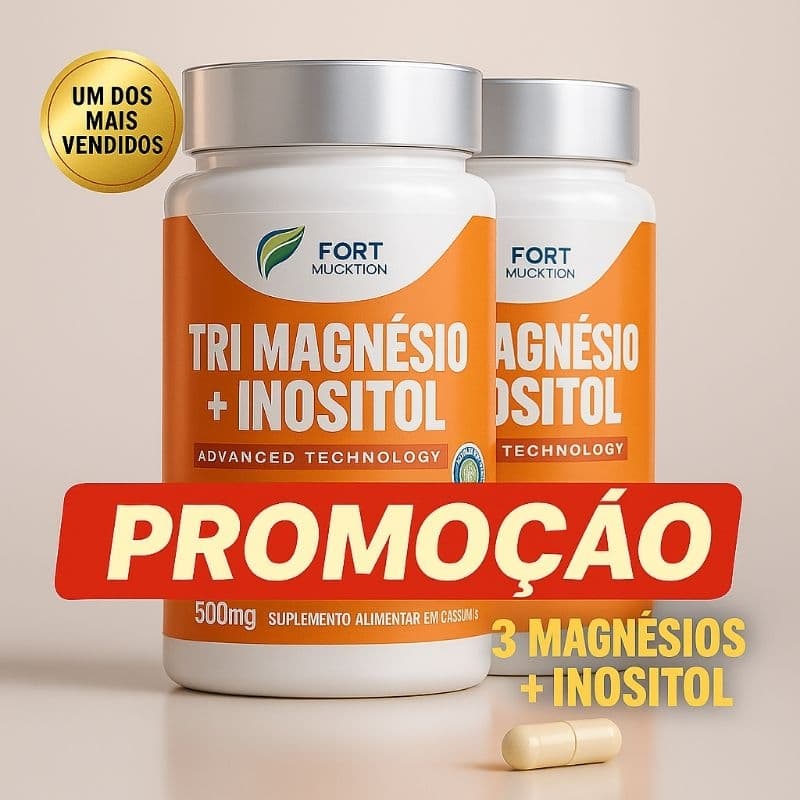 Trio de Magnésios + Inositol 500mg - 120 Cápsulas - Envio Imediato