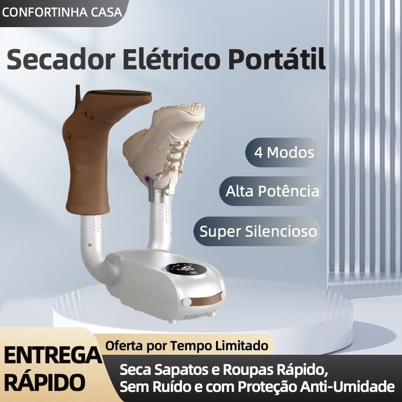 Secador Elétrico Portátil 4 Modos para Sapatos e Roupas – Alta Potência, Silencioso