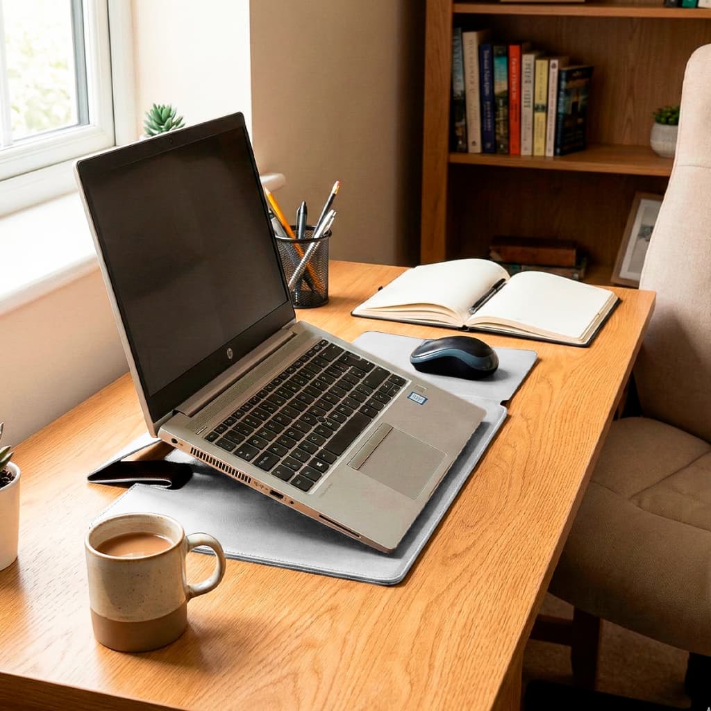 Capa Suporte Notebook 15 13 17 Polegadas Mousepad Case Pasta Executiva Couro Apoio Dobrável MacBook