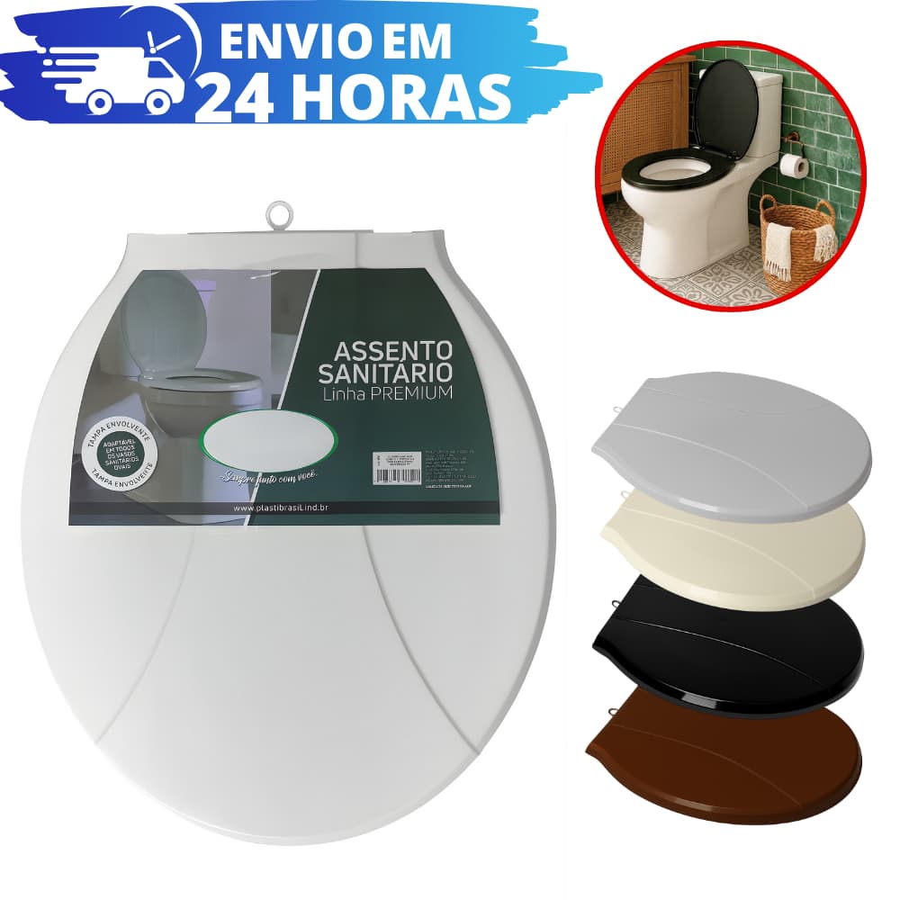 Tampa de Vaso Privada Oval PREMIUM Modelo Universal Assento Sanitário Clássico