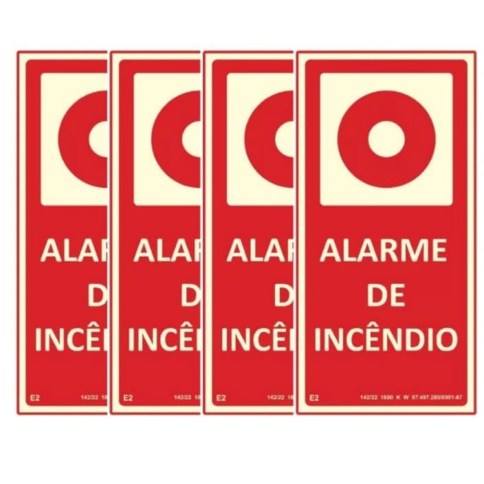 4 Placa de Sinalização para Acionador de Alarme de Incêndio