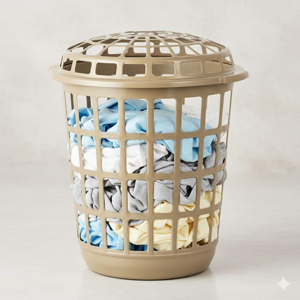 Cesto De Roupa Redondo Telado Com Tampa 30lts Organização Lavanderia E Banheiro Cores Sortidas