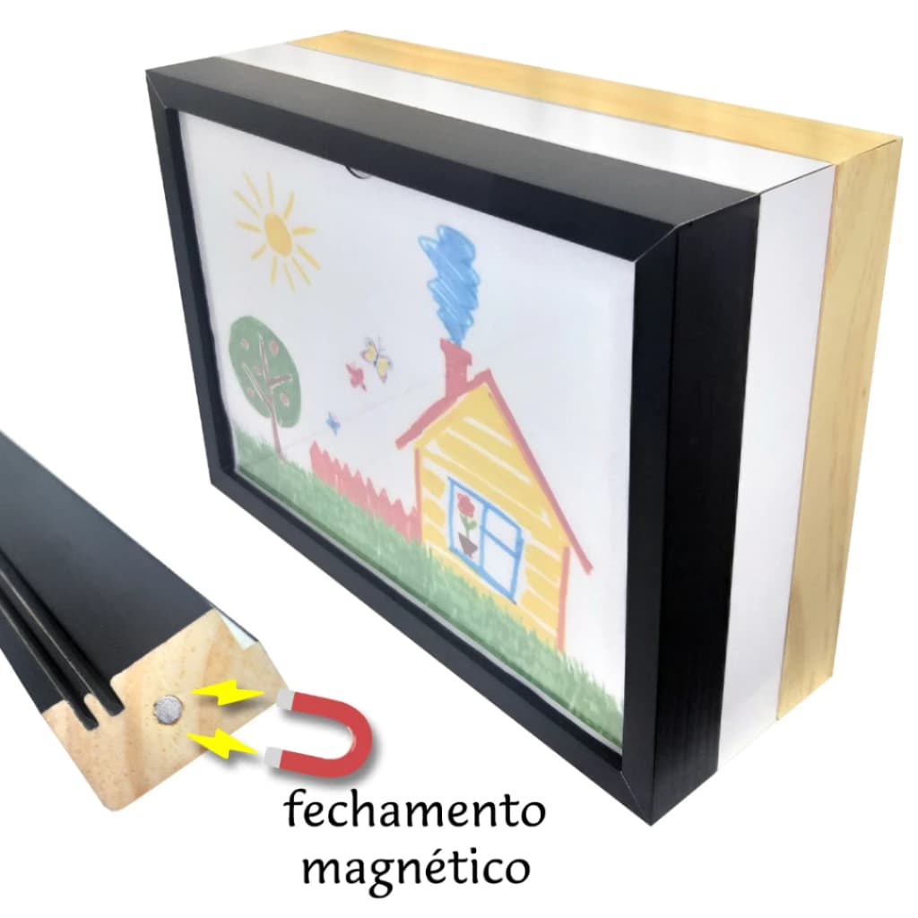 Quadro Expositor Para Guardar Desenhos Decorativo Quarto Infantil Criança Tamanho A4