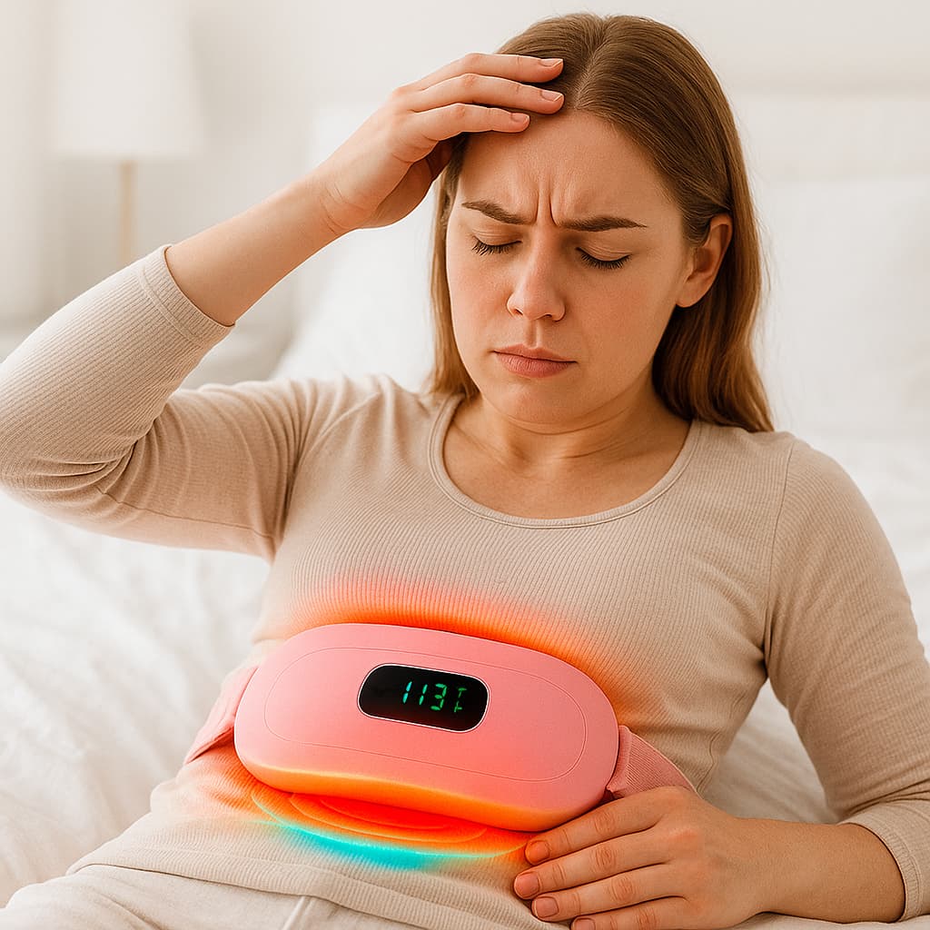 Cinta Térmica Abdominal Massageadora para Cólica Menstrual – 3 Níveis de Aquecimento