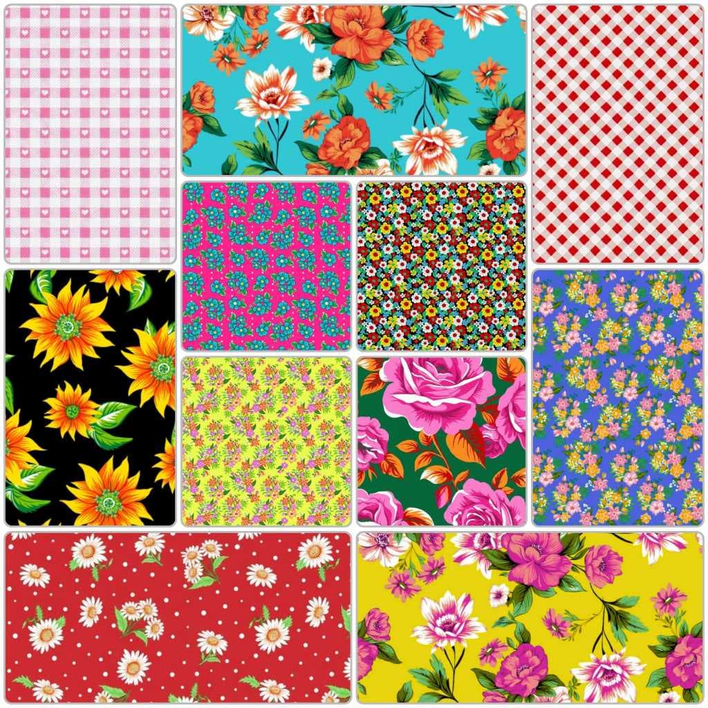 50CM  Chitão, Chita e Chitinha larg 1,40 m - 100% Algodão - FESTA JUNINA