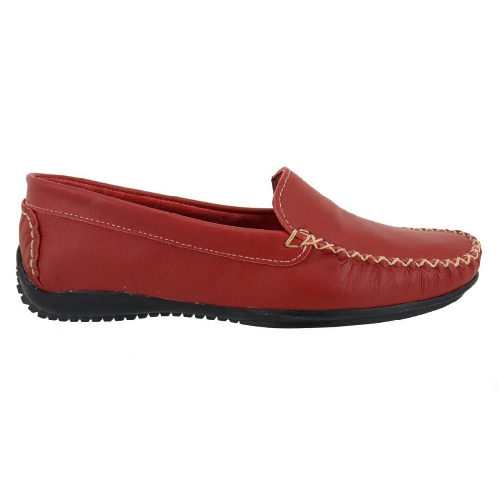 Mocassim Feminino Sapatilha Couro Costura Manual Sapato Liso Alto Conforto Calce Fácil